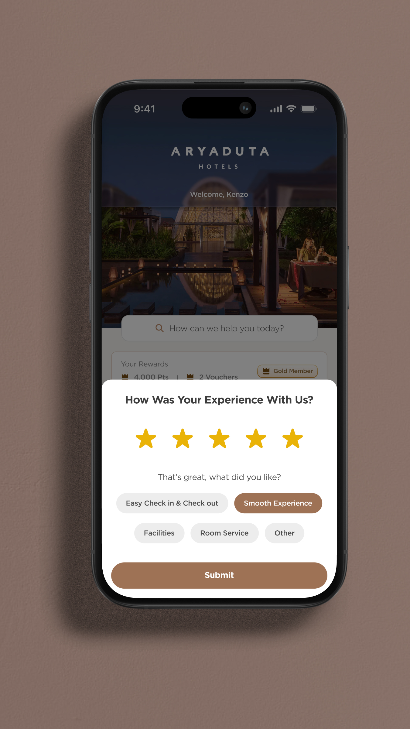 Guest Experience App, post-stay feedback capture