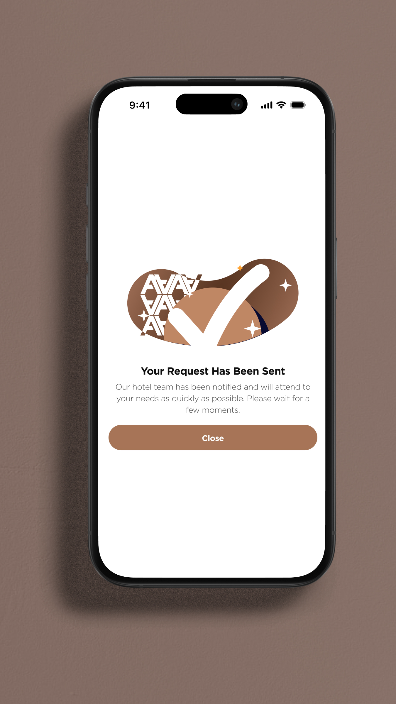 Guest request flow, confirmation that the request was sent